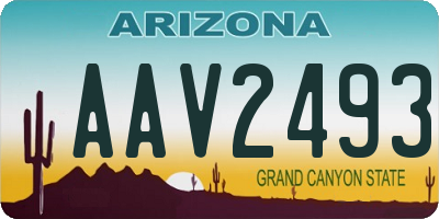 AZ license plate AAV2493