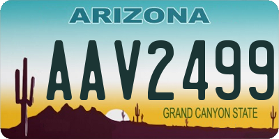 AZ license plate AAV2499