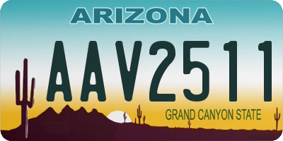 AZ license plate AAV2511