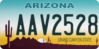 AZ license plate AAV2528