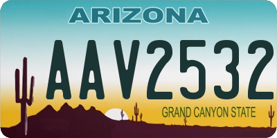 AZ license plate AAV2532