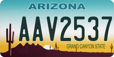 AZ license plate AAV2537