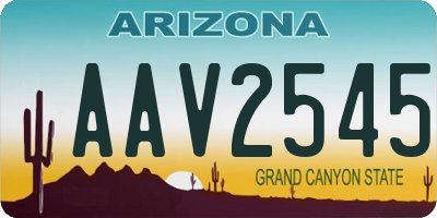 AZ license plate AAV2545