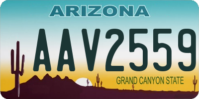 AZ license plate AAV2559