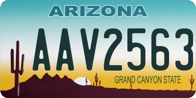 AZ license plate AAV2563