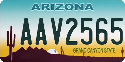 AZ license plate AAV2565