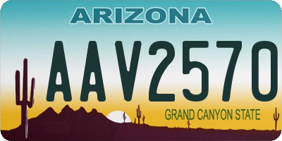 AZ license plate AAV2570