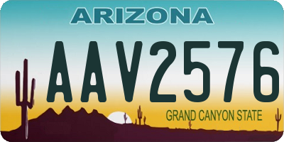 AZ license plate AAV2576