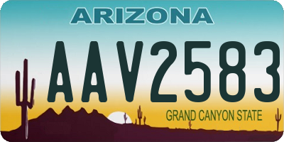 AZ license plate AAV2583