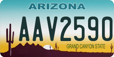 AZ license plate AAV2590