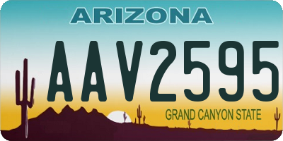 AZ license plate AAV2595