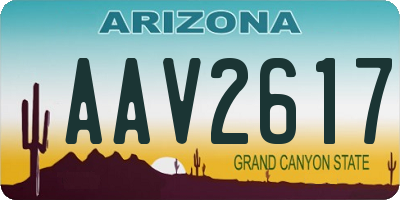 AZ license plate AAV2617