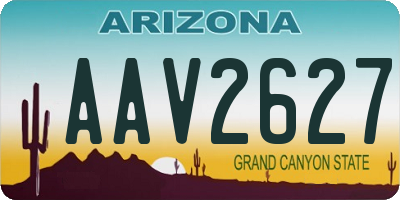 AZ license plate AAV2627
