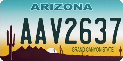 AZ license plate AAV2637