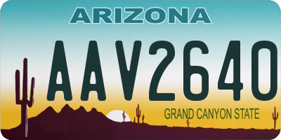 AZ license plate AAV2640