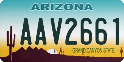 AZ license plate AAV2661