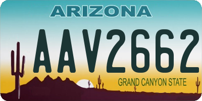 AZ license plate AAV2662