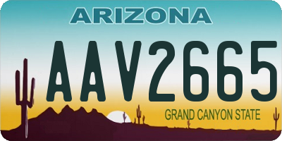 AZ license plate AAV2665