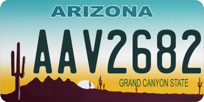 AZ license plate AAV2682