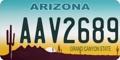 AZ license plate AAV2689