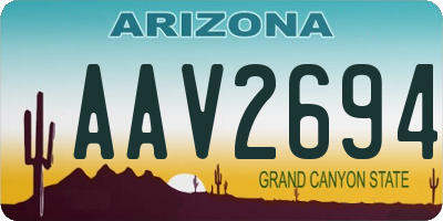 AZ license plate AAV2694