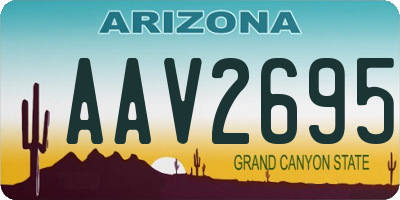 AZ license plate AAV2695