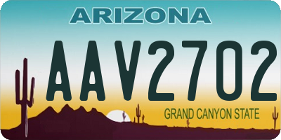 AZ license plate AAV2702