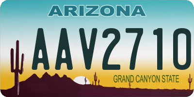 AZ license plate AAV2710