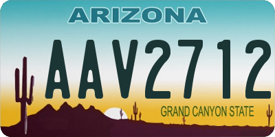 AZ license plate AAV2712