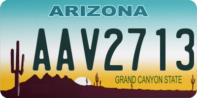 AZ license plate AAV2713