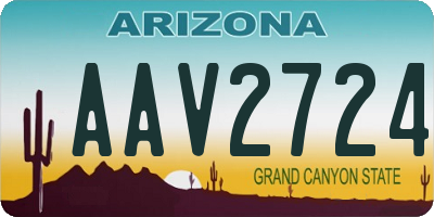 AZ license plate AAV2724