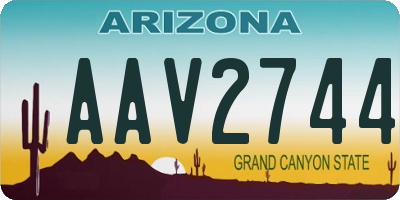 AZ license plate AAV2744