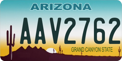 AZ license plate AAV2762