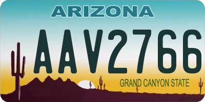 AZ license plate AAV2766