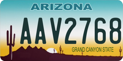 AZ license plate AAV2768