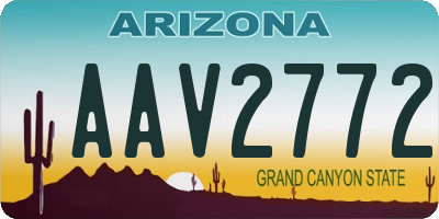 AZ license plate AAV2772