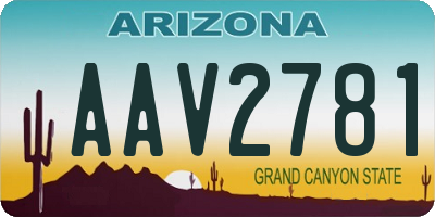 AZ license plate AAV2781