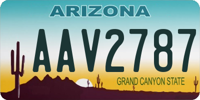 AZ license plate AAV2787