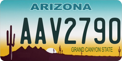 AZ license plate AAV2790