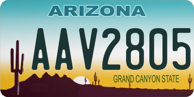 AZ license plate AAV2805