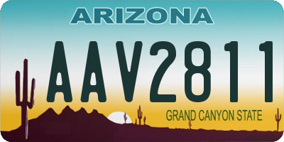AZ license plate AAV2811
