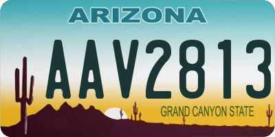 AZ license plate AAV2813