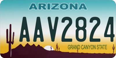 AZ license plate AAV2824