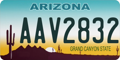 AZ license plate AAV2832