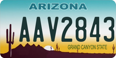 AZ license plate AAV2843