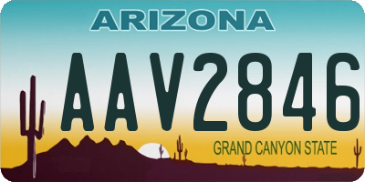 AZ license plate AAV2846