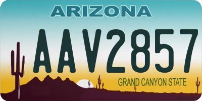 AZ license plate AAV2857