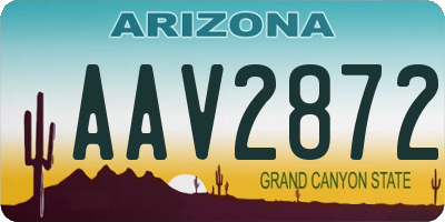 AZ license plate AAV2872