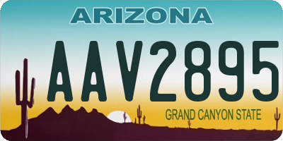 AZ license plate AAV2895