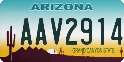 AZ license plate AAV2914